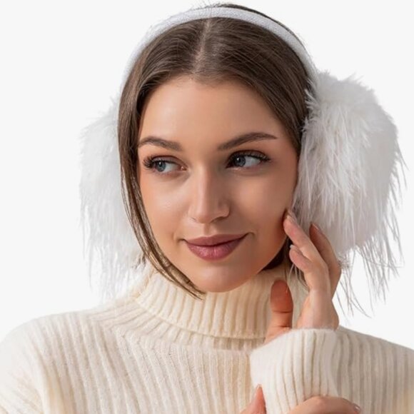 Winter Foldable Ear Muffs #Black #White main image 10